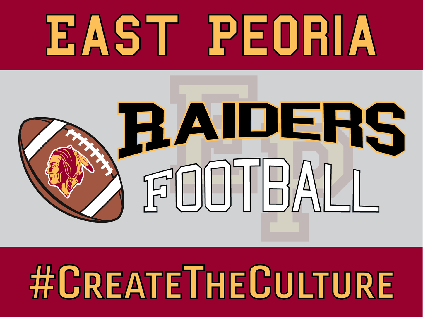 East Peoria Raiders Yard Sign – Multiple Sports Available
