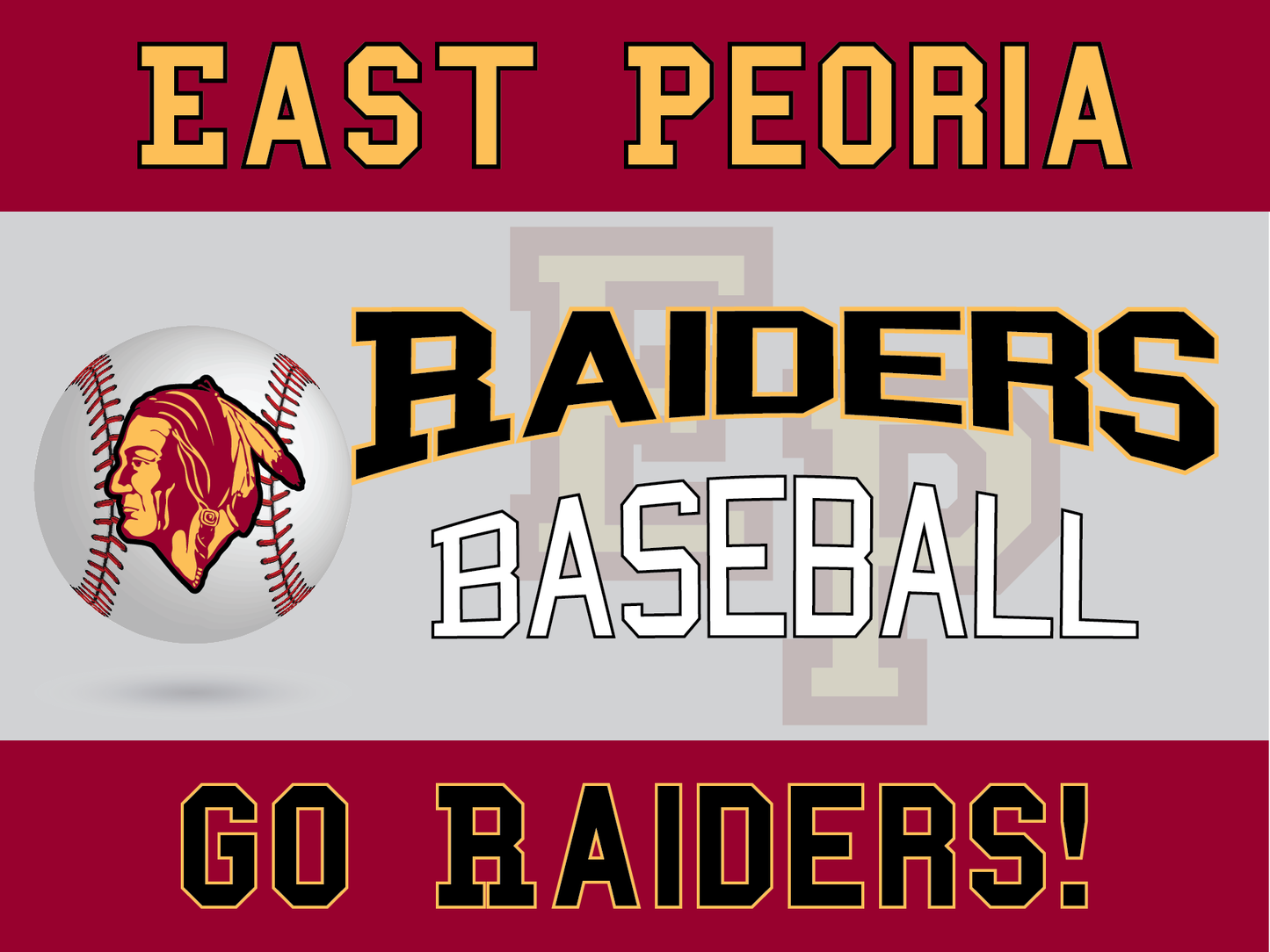 East Peoria Raiders Yard Sign – Multiple Sports Available