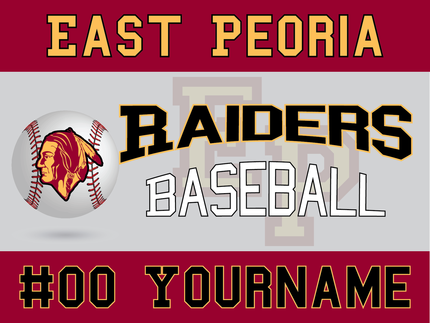 East Peoria Raiders Personalized Yard Sign – Multiple Sports Available