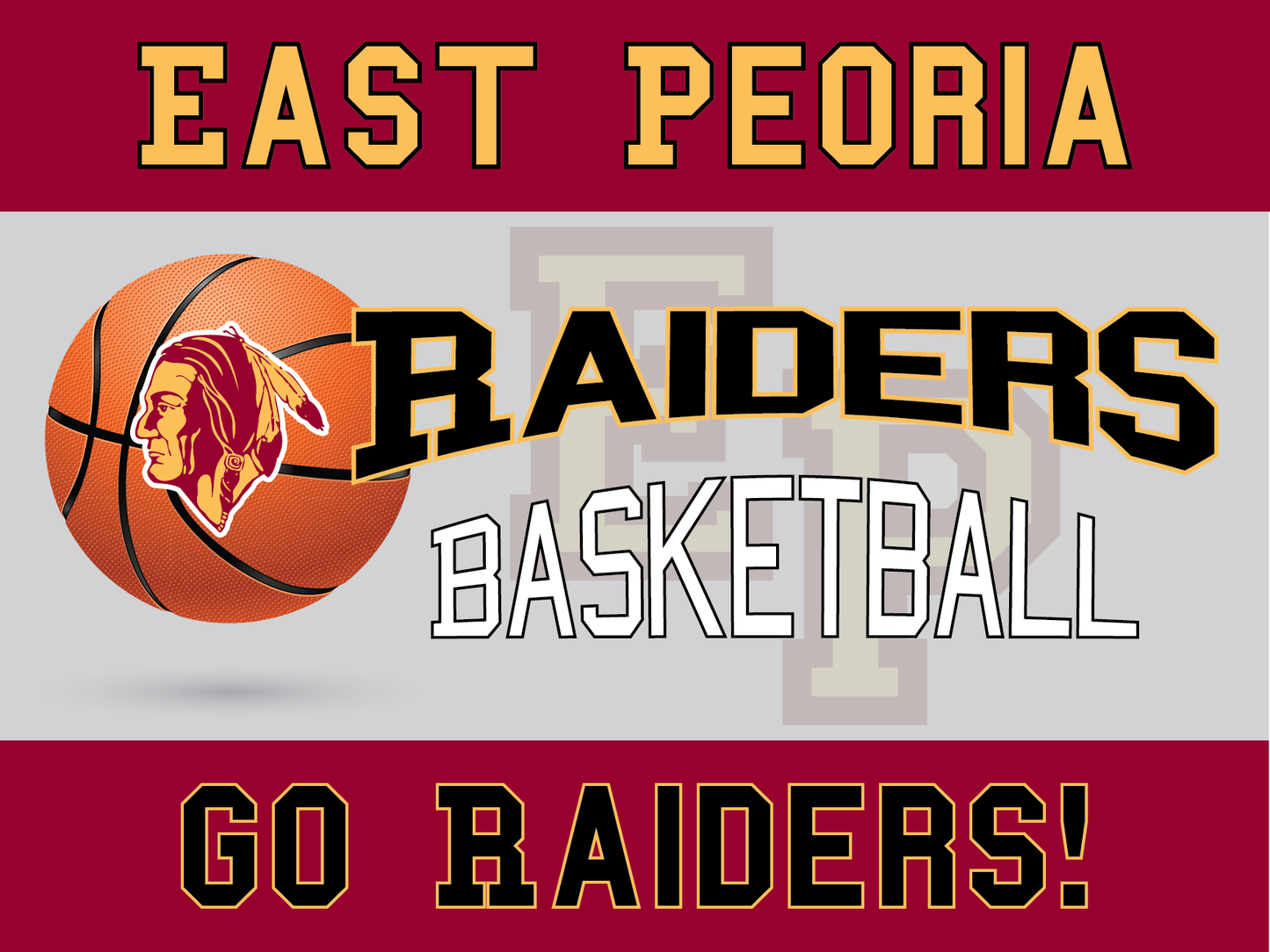 East Peoria Raiders Yard Sign – Multiple Sports Available