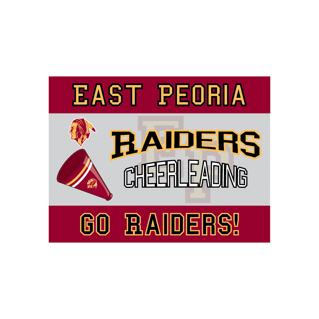 East Peoria Raiders Yard Sign – Multiple Sports Available