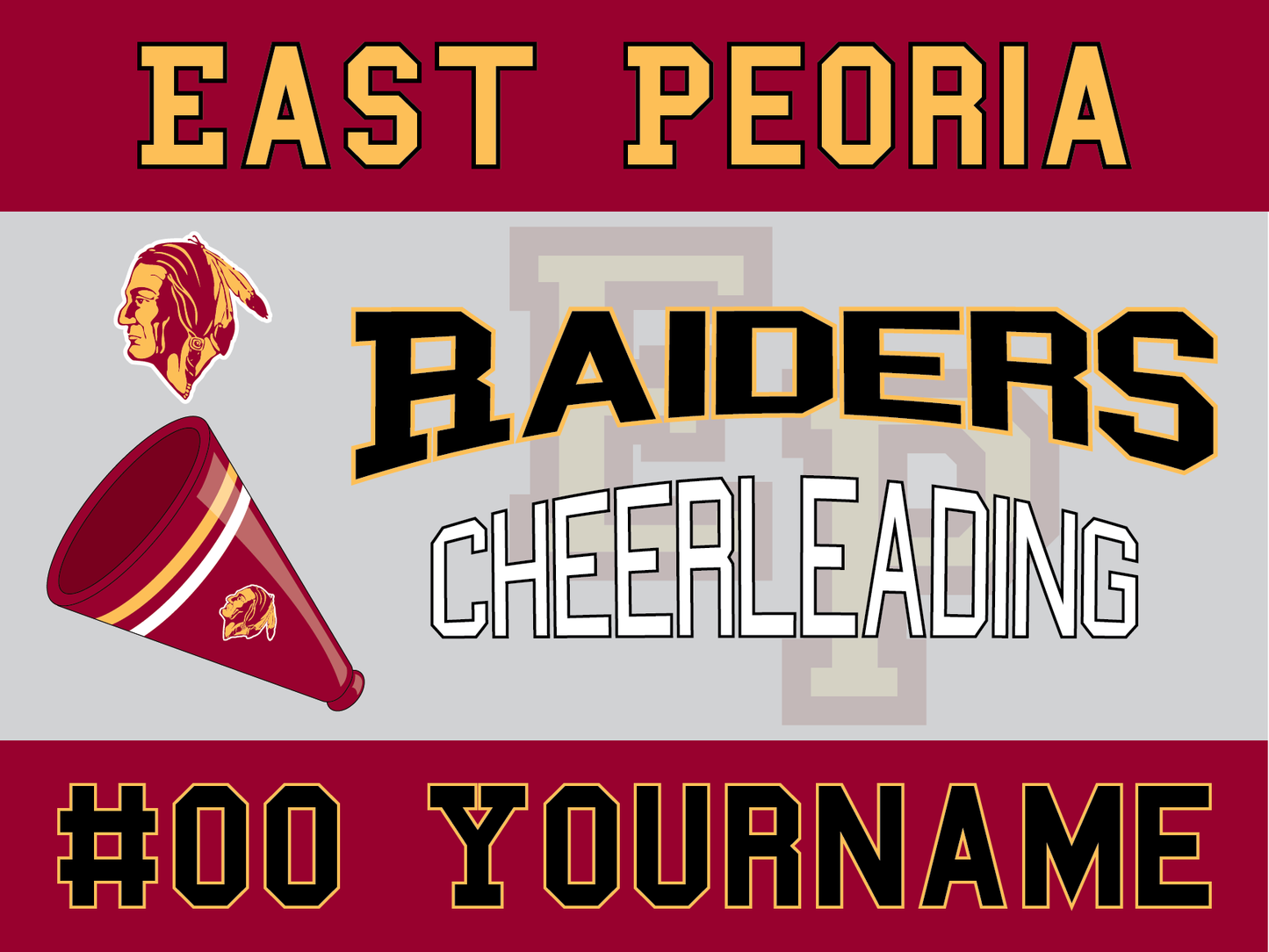 East Peoria Raiders Personalized Yard Sign – Multiple Sports Available