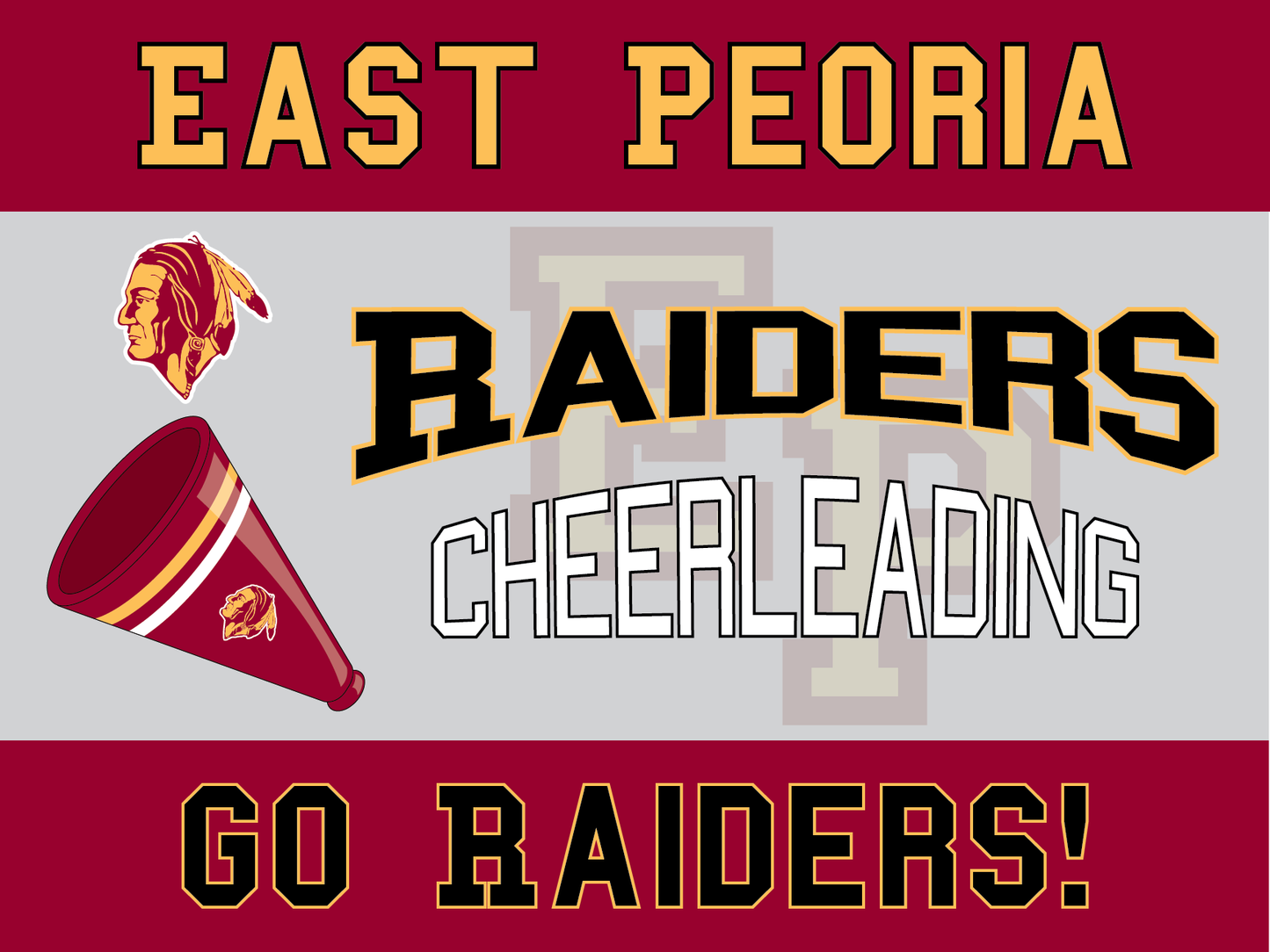 East Peoria Raiders Yard Sign – Multiple Sports Available
