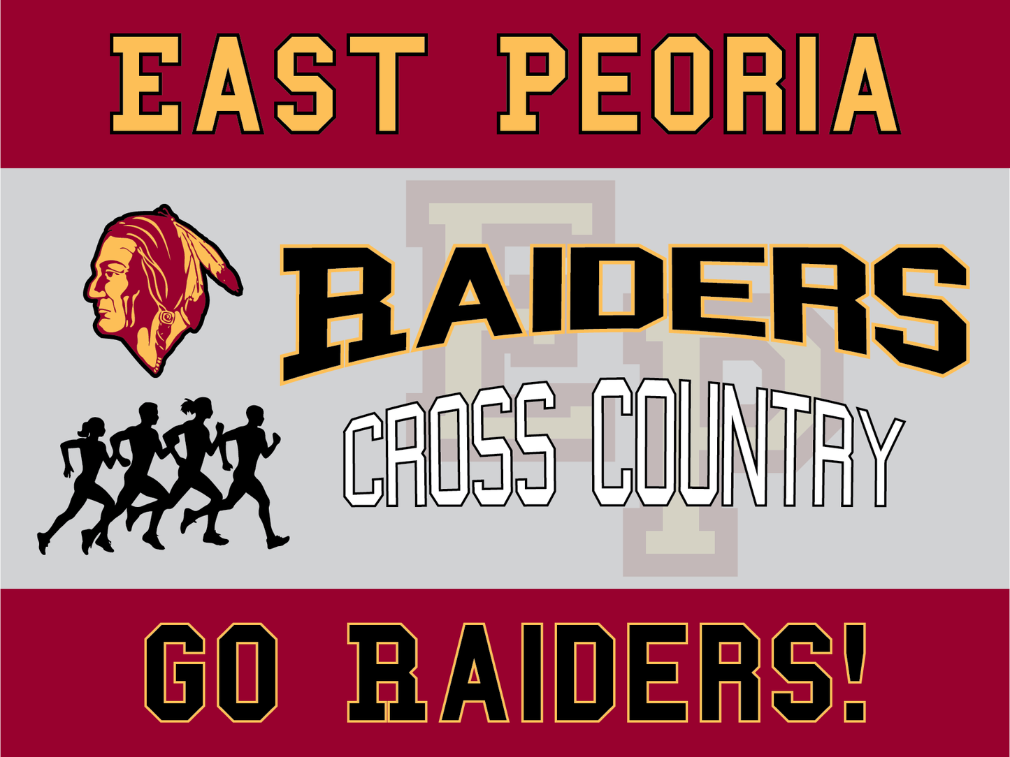 East Peoria Raiders Yard Sign – Multiple Sports Available