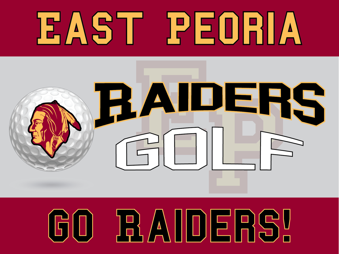 East Peoria Raiders Yard Sign – Multiple Sports Available