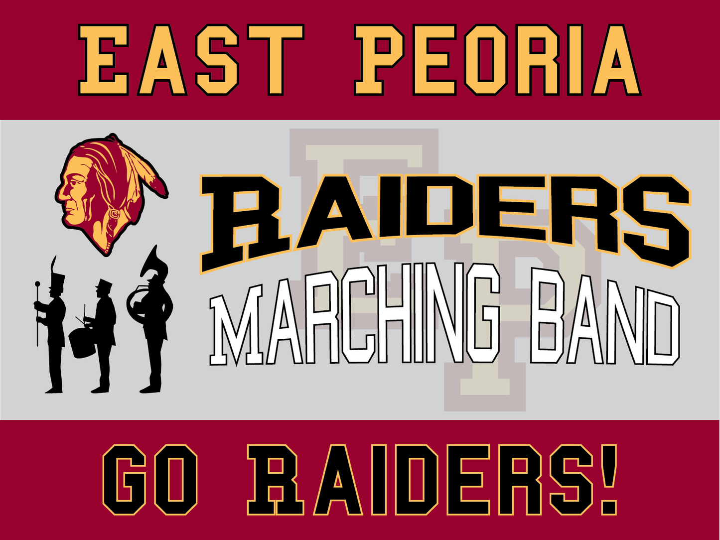 East Peoria Raiders Yard Sign – Multiple Sports Available