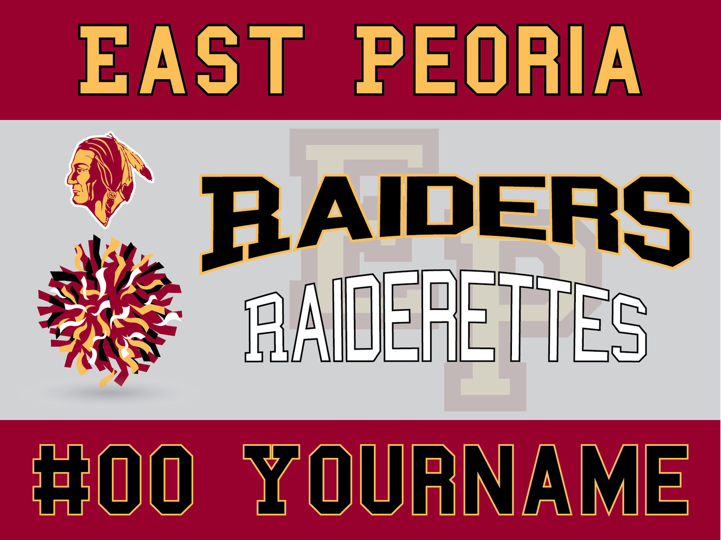 East Peoria Raiders Personalized Yard Sign – Multiple Sports Available