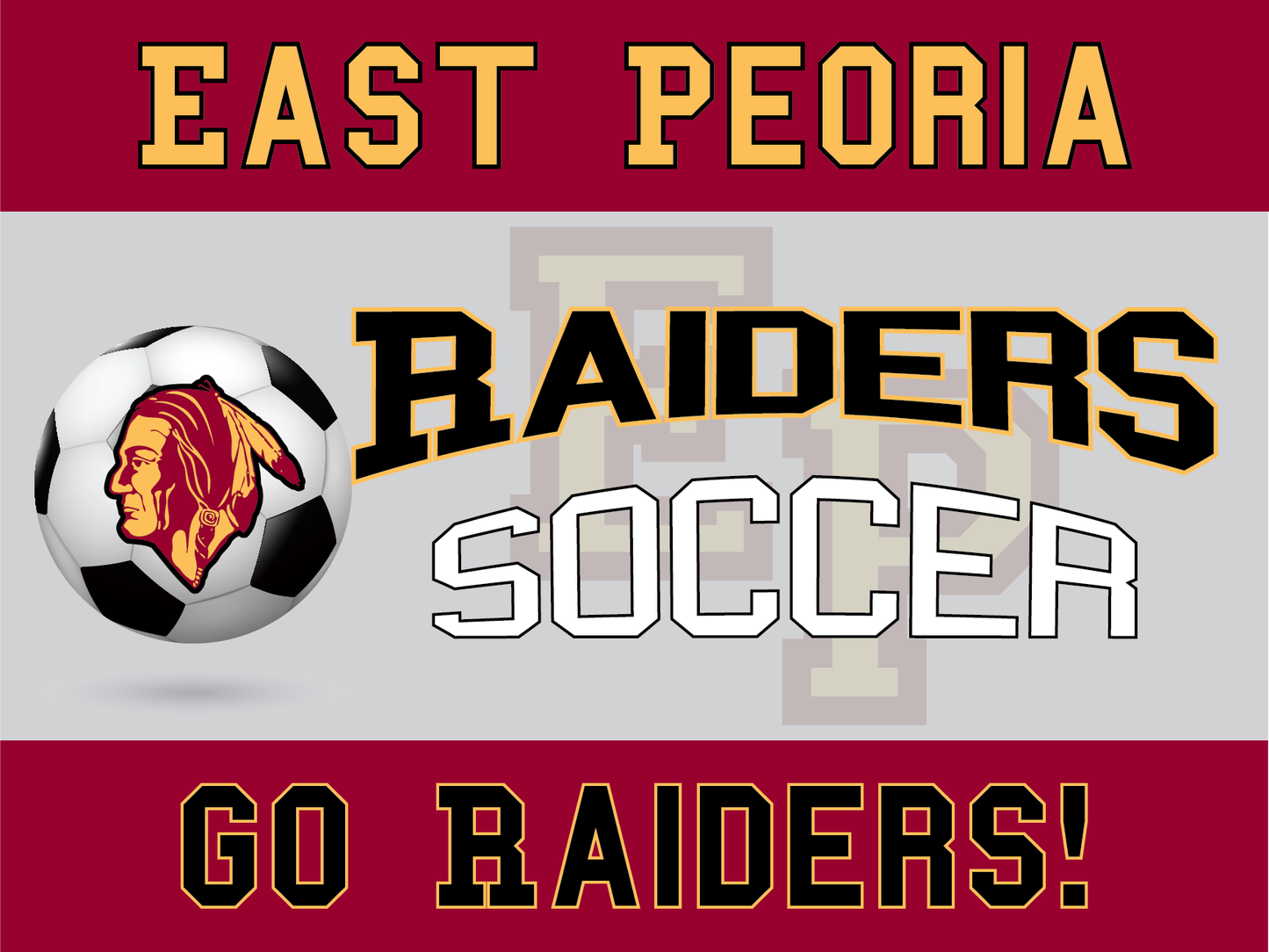 East Peoria Raiders Yard Sign – Multiple Sports Available