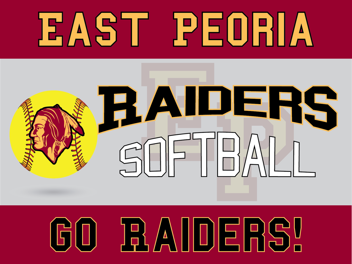 East Peoria Raiders Yard Sign – Multiple Sports Available
