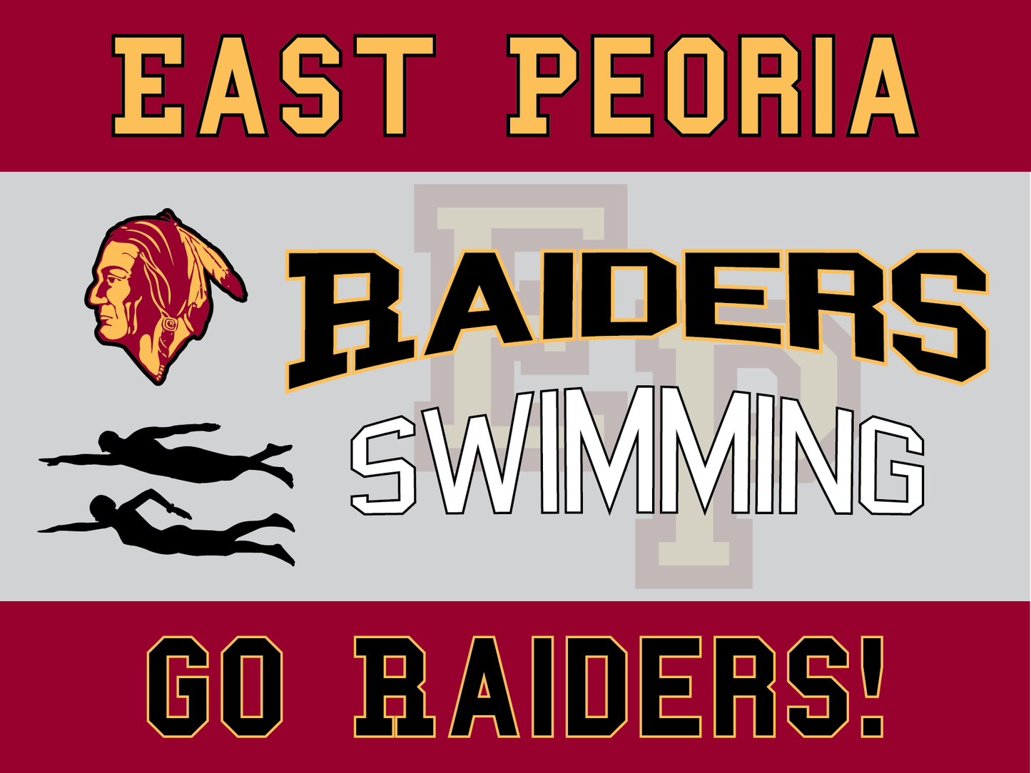 East Peoria Raiders Yard Sign – Multiple Sports Available