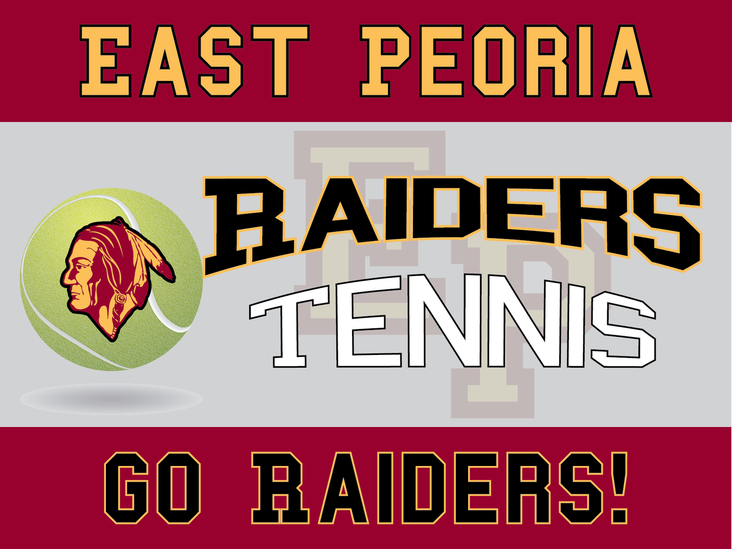 East Peoria Raiders Yard Sign – Multiple Sports Available
