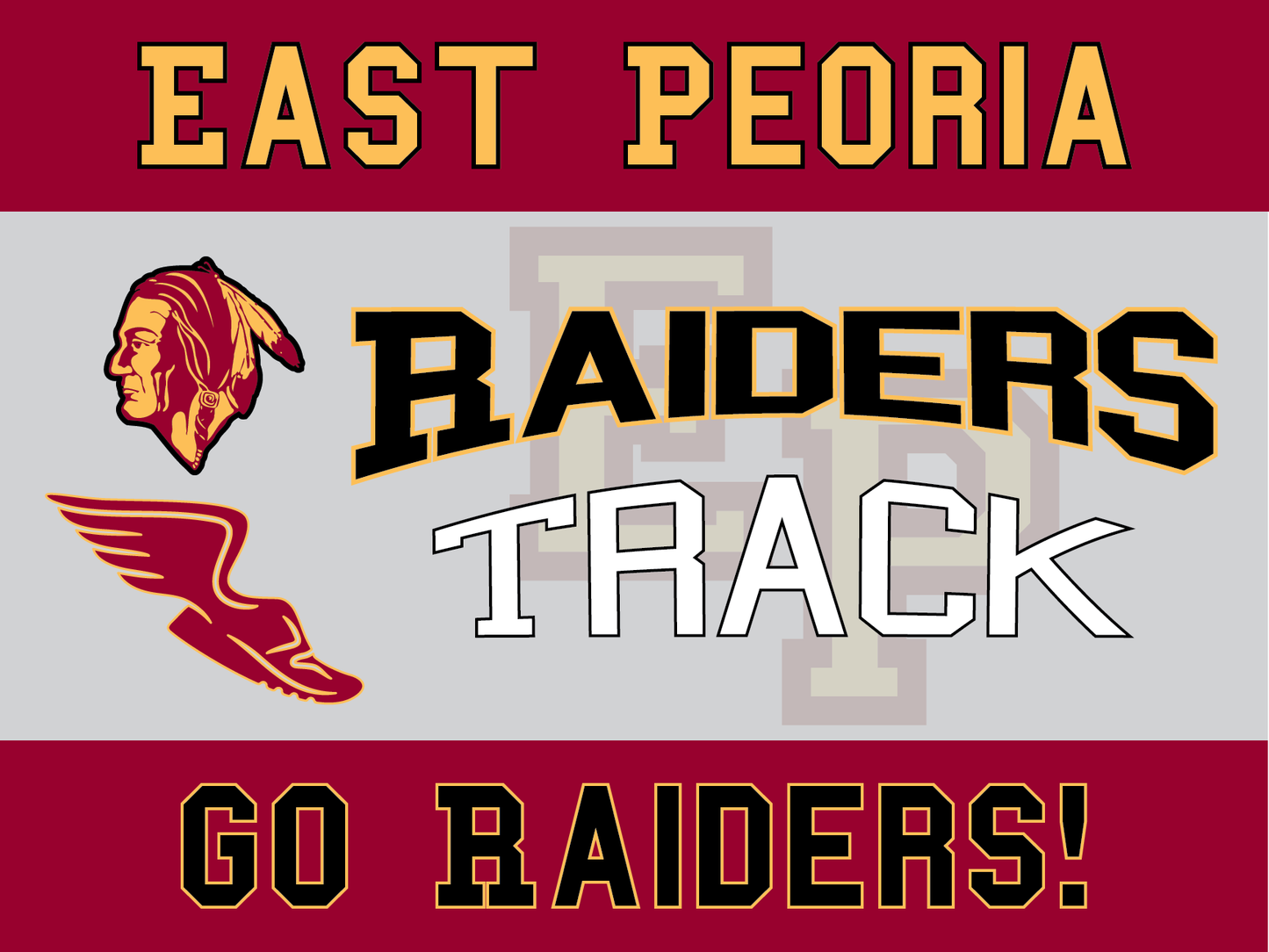 East Peoria Raiders Yard Sign – Multiple Sports Available