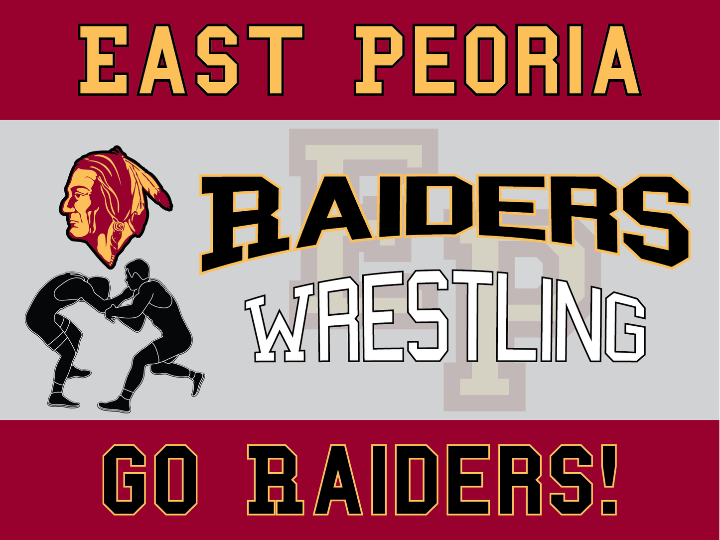 East Peoria Raiders Yard Sign – Multiple Sports Available