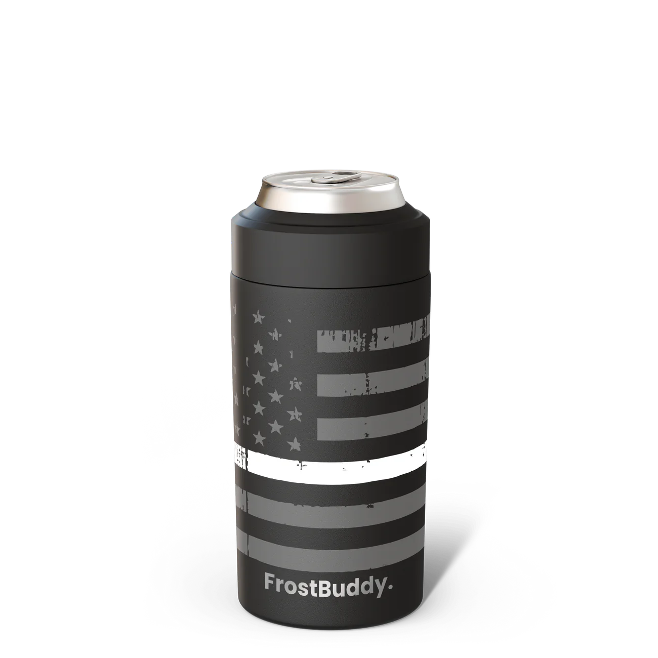 FrostBuddy Universal Can Cooler — EMS design with Star of Life, personalized First Responder can cooler.
