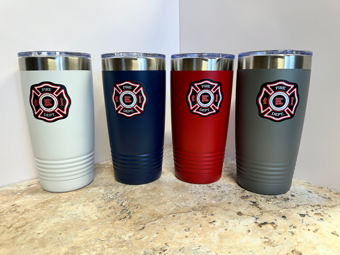 East Peoria Fire Tumbler – Full Color Maltese with Optional Name