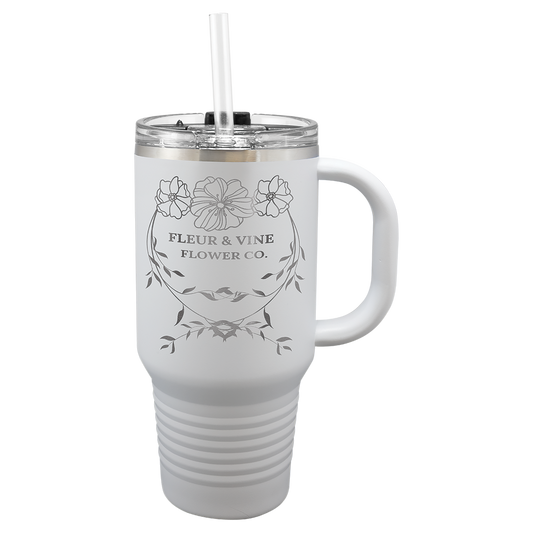 Custom Engraved Polar Camel Tumblers – 32 oz with Handle & Straw