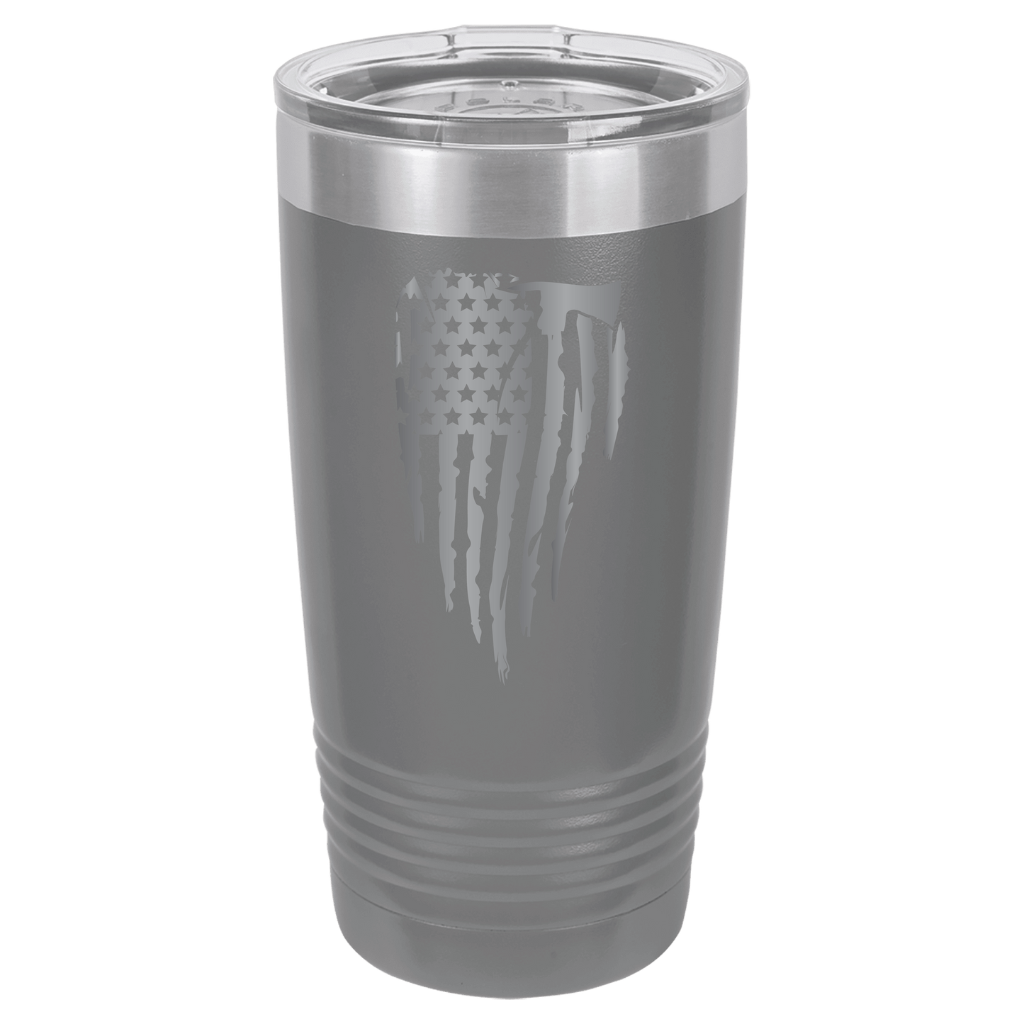Custom Engraved Firefighter Tumbler – Distressed Flag with Axe