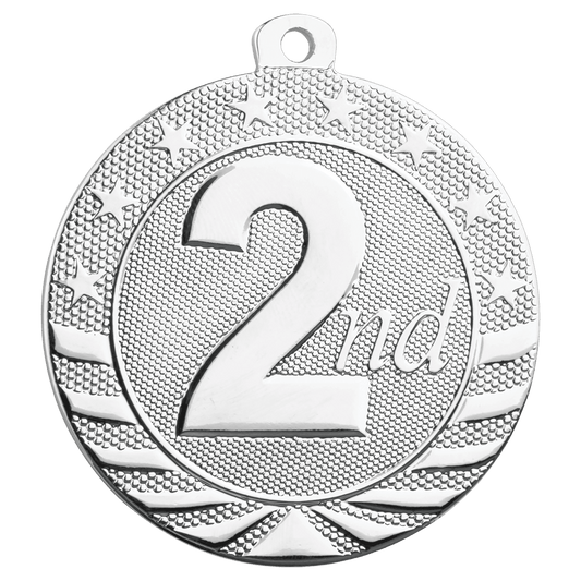 Engraved 2" Starbrite Medal – 1st, 2nd, or 3rd Place with Neck Ribbon