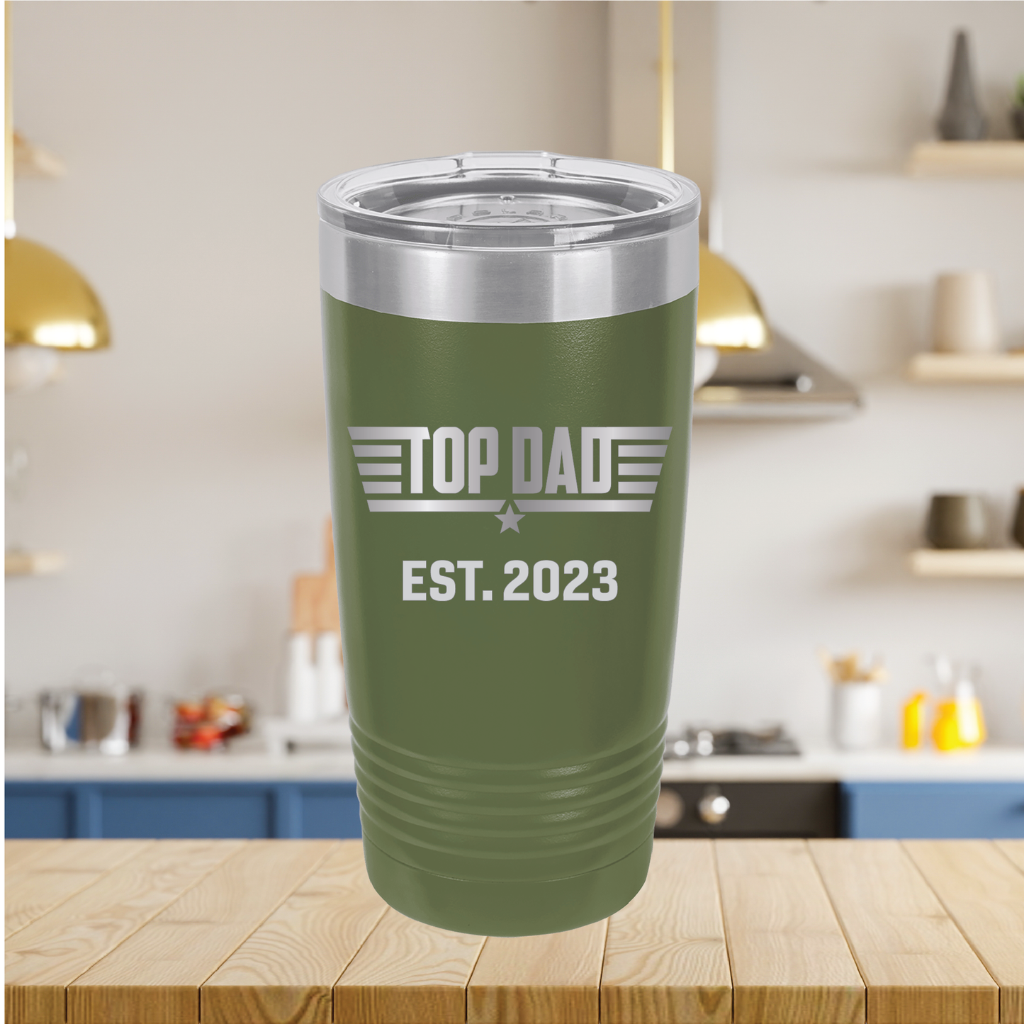 Custom Engraved “Top Dad” Tumbler – 20 oz