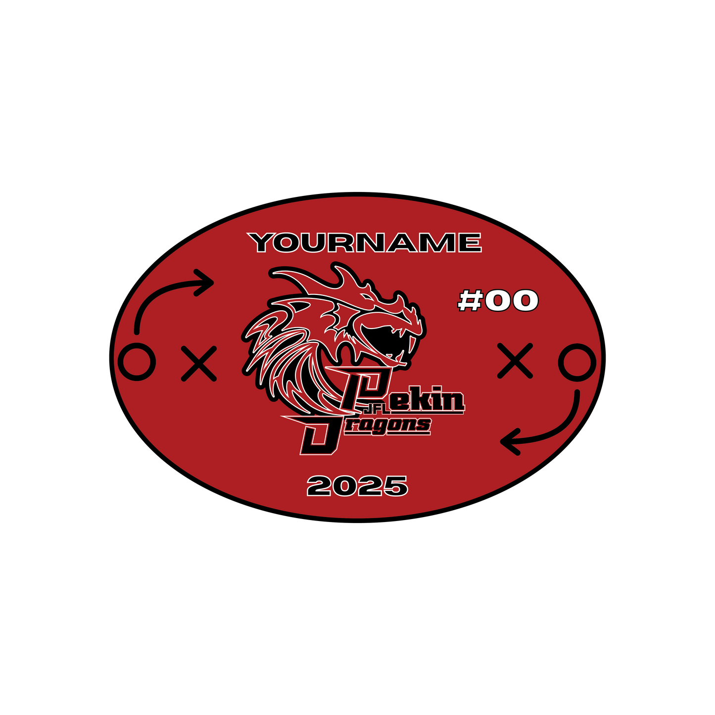 Pekin JFL Custom Player Decal — Football & Cheer | Personalized Name & Number