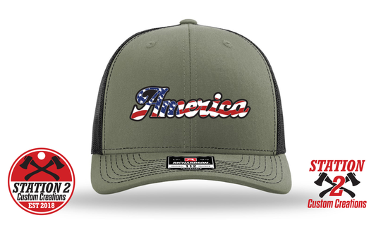 America Script Patch Hat – Richardson 112
