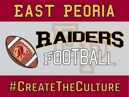 East Peoria Raiders Yard Sign – Multiple Sports Available