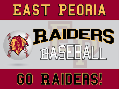 East Peoria Raiders Yard Sign – Multiple Sports Available