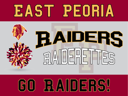 East Peoria Raiders Yard Sign – Multiple Sports Available