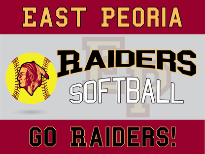 East Peoria Raiders Yard Sign – Multiple Sports Available