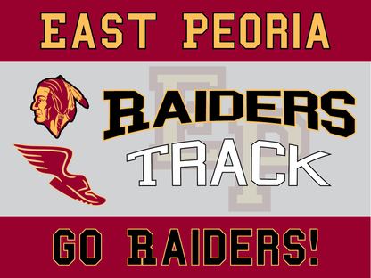 East Peoria Raiders Yard Sign – Multiple Sports Available