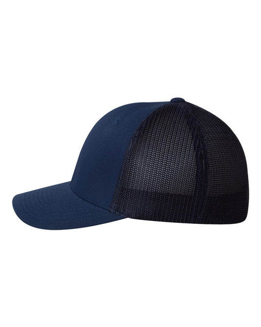 Custom Leatherette Patch Flexfit 6511 Trucker Cap