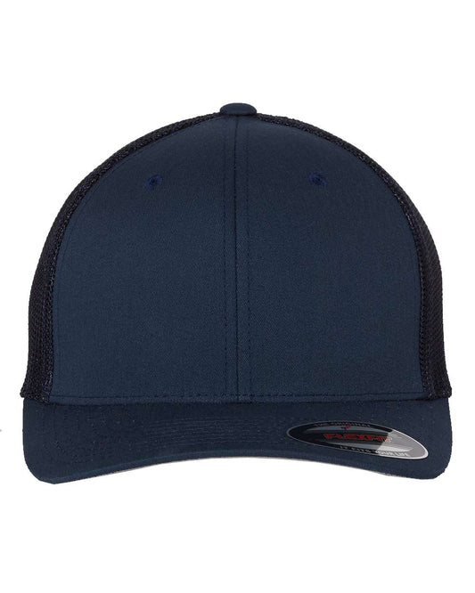 Custom Leatherette Patch Flexfit 6511 Trucker Cap