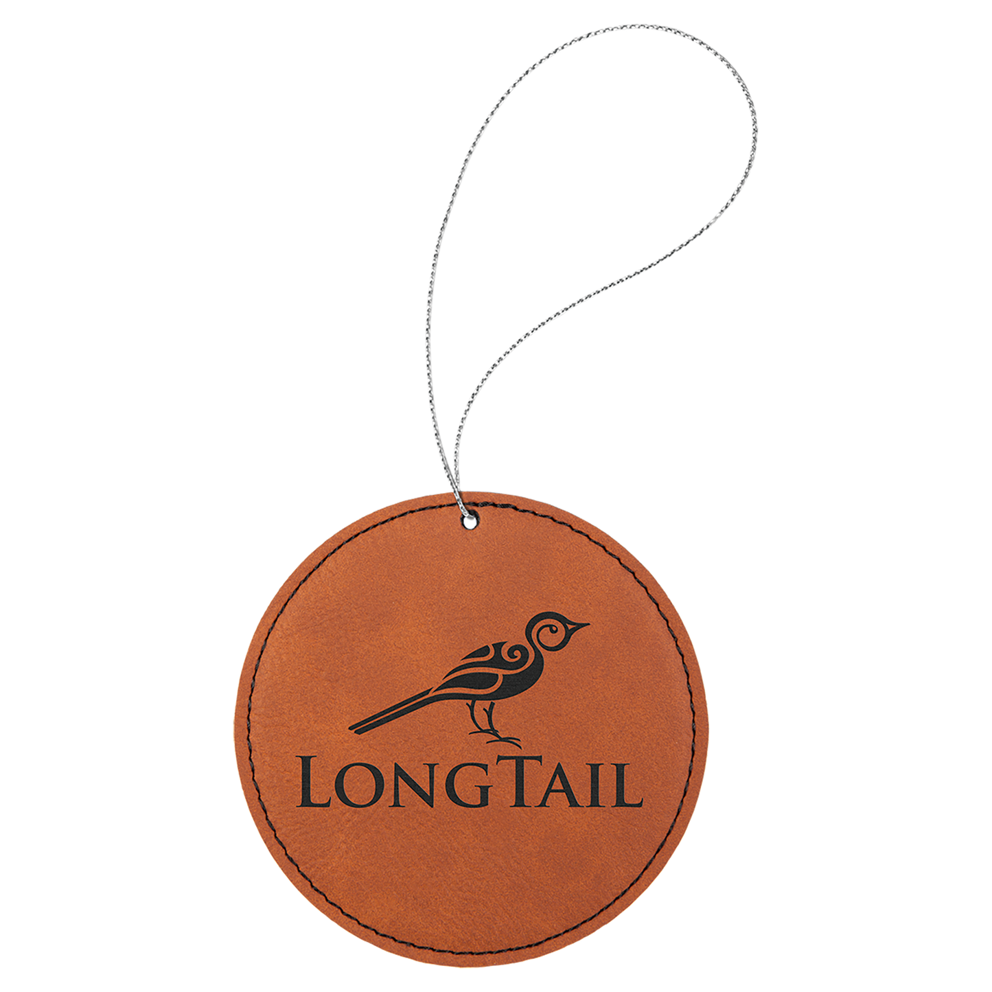 Custom Laser Engraved Leatherette Ornaments — Circle, Tree & Star Shapes