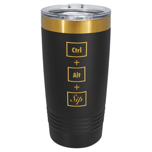 Custom Engraved 20oz Bright Gold Ion-Plated Tumbler