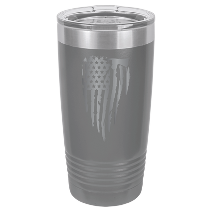 Custom Engraved Firefighter Tumbler – Distressed Flag with Axe