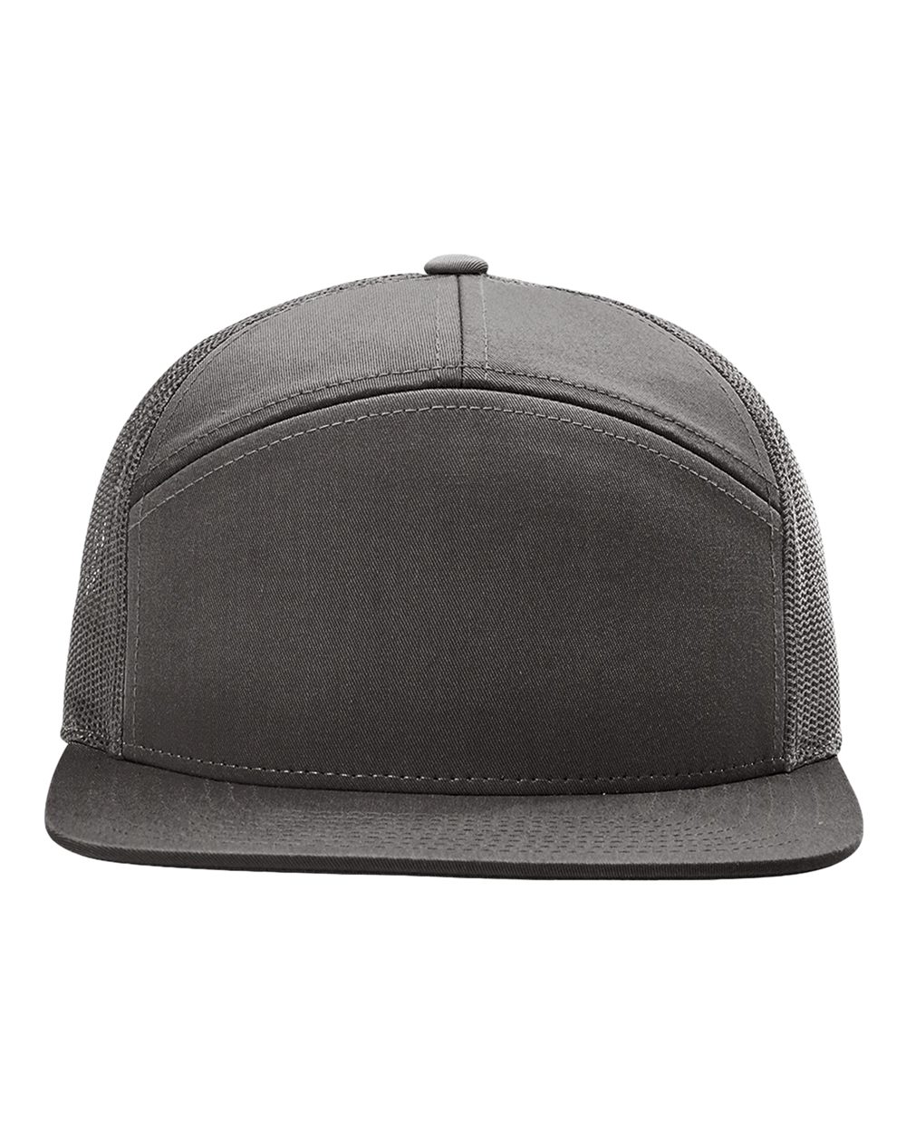 Charcoal Richardson 168 seven-panel trucker hat blank