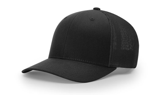 Black Richardson 110 R-Flex trucker cap, fitted