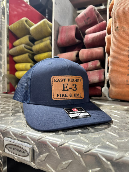 Navy Richardson 112 with engraved East Peoria Fire and EMS E-3 patch