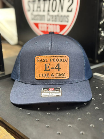 Navy Richardson 112 with engraved East Peoria Fire and EMS E-4 patch
