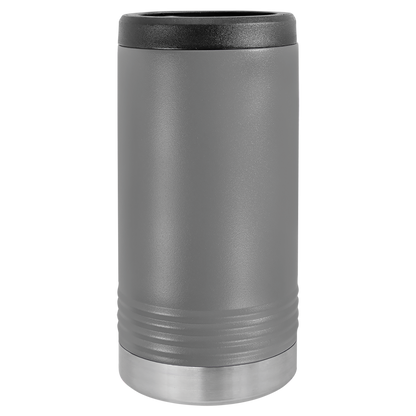 Dark Grey Polar Camel 12oz slim can holder, ready for custom engraving