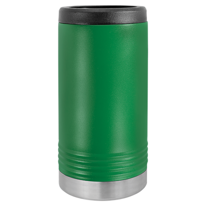 Green Polar Camel 12oz slim can holder, ready for custom engraving