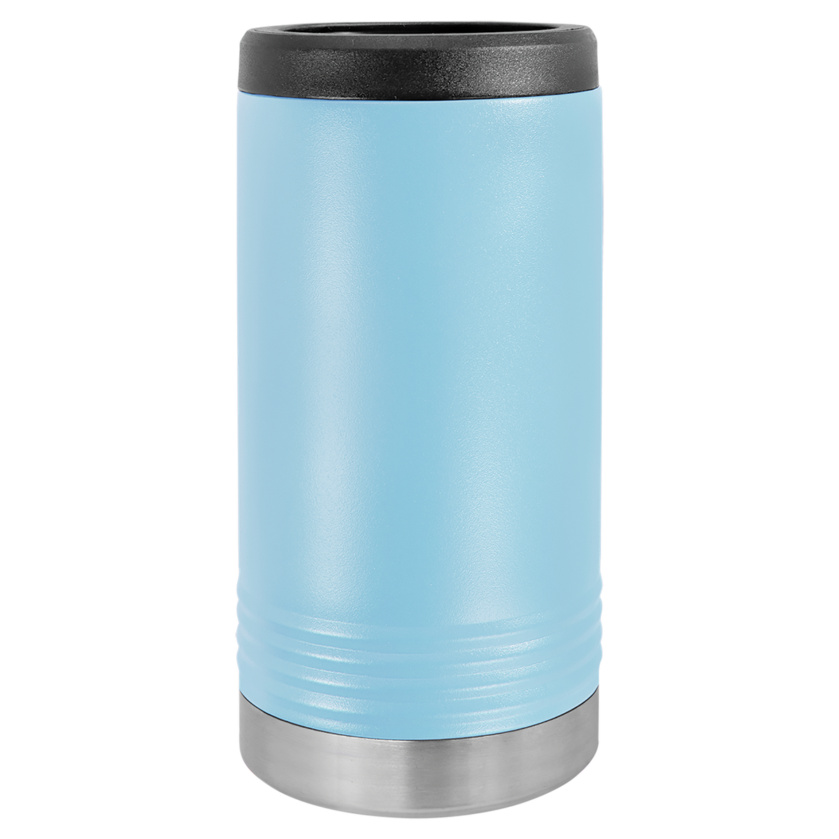 Light Blue Polar Camel 12oz slim can holder, ready for custom engraving