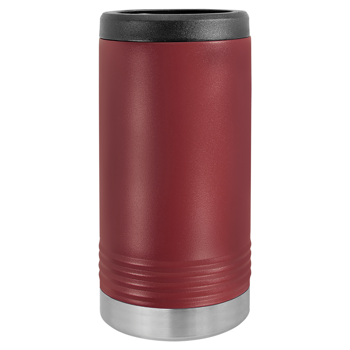 Maroon Polar Camel 12oz slim can holder, ready for custom engraving