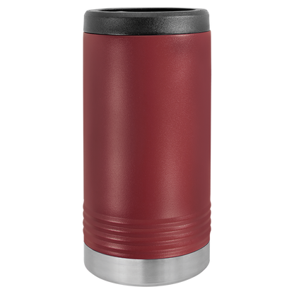 Maroon Polar Camel 12oz slim can holder, ready for custom engraving
