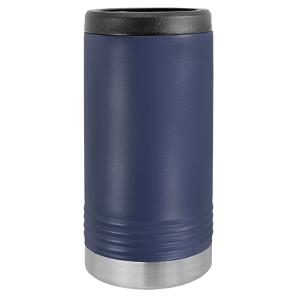 Navy Polar Camel 12oz slim can holder, ready for custom engraving