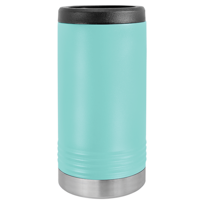 Teal Polar Camel 12oz slim can holder, ready for custom engraving