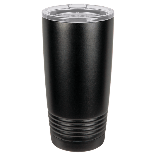Black 20oz tumbler color option for custom monogram engraving