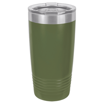 Olive Green 20oz tumbler color option for custom monogram engraving