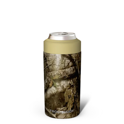 Station 2 Custom Creations FrostBuddy Universal 2.0 can cooler in a camouflage pattern with a tan rim.