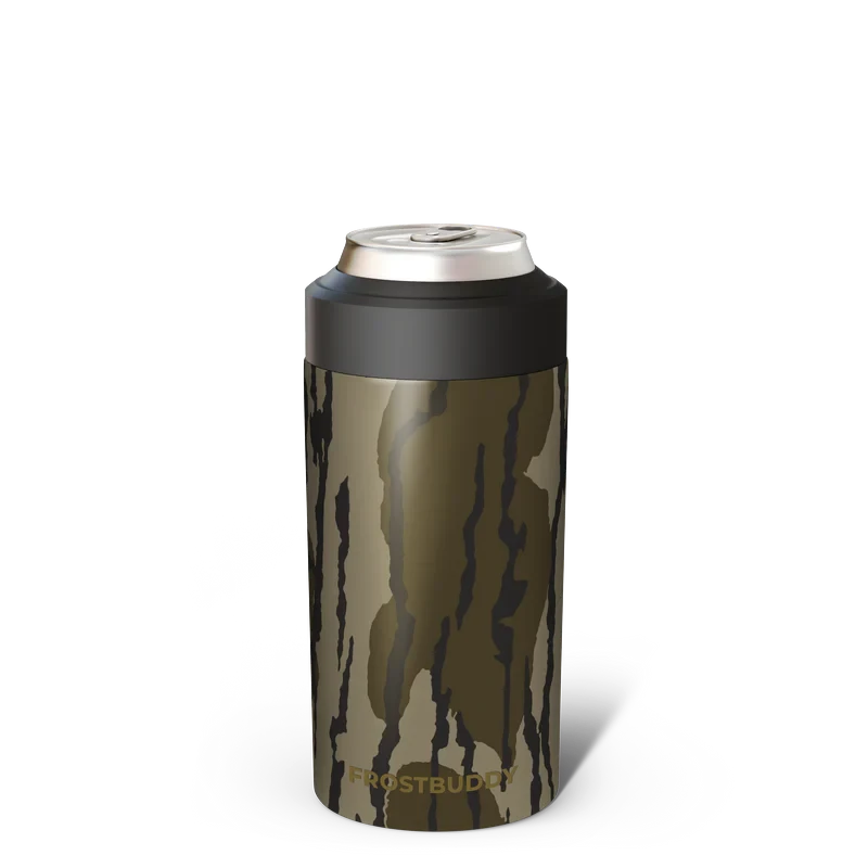 Station 2 Custom Creations FrostBuddy Universal 2.0 can cooler in a camouflage pattern with vacuum-insulated steel.